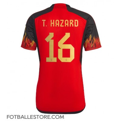 Belgia Thorgan Hazard #16 Hjemmedrakt VM 2022 Kortermet